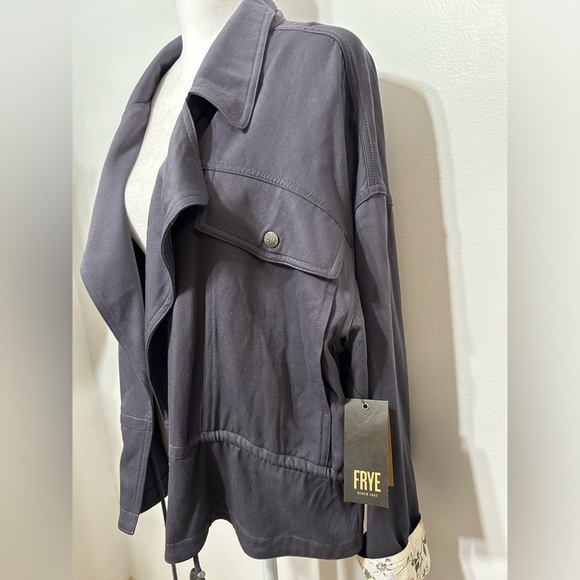 New! FRYE Stone Grey Utility Style Jacket Womens Size XL - Picture 4 of 15